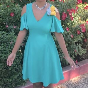 Antonio Melani Teal Cold Shoulder Party Dress - Size 0
